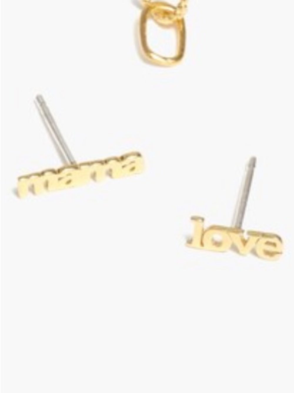 Madewell Delicate Collection Demi-Fine 14k Gold Plated Mama Love Stud Earrings